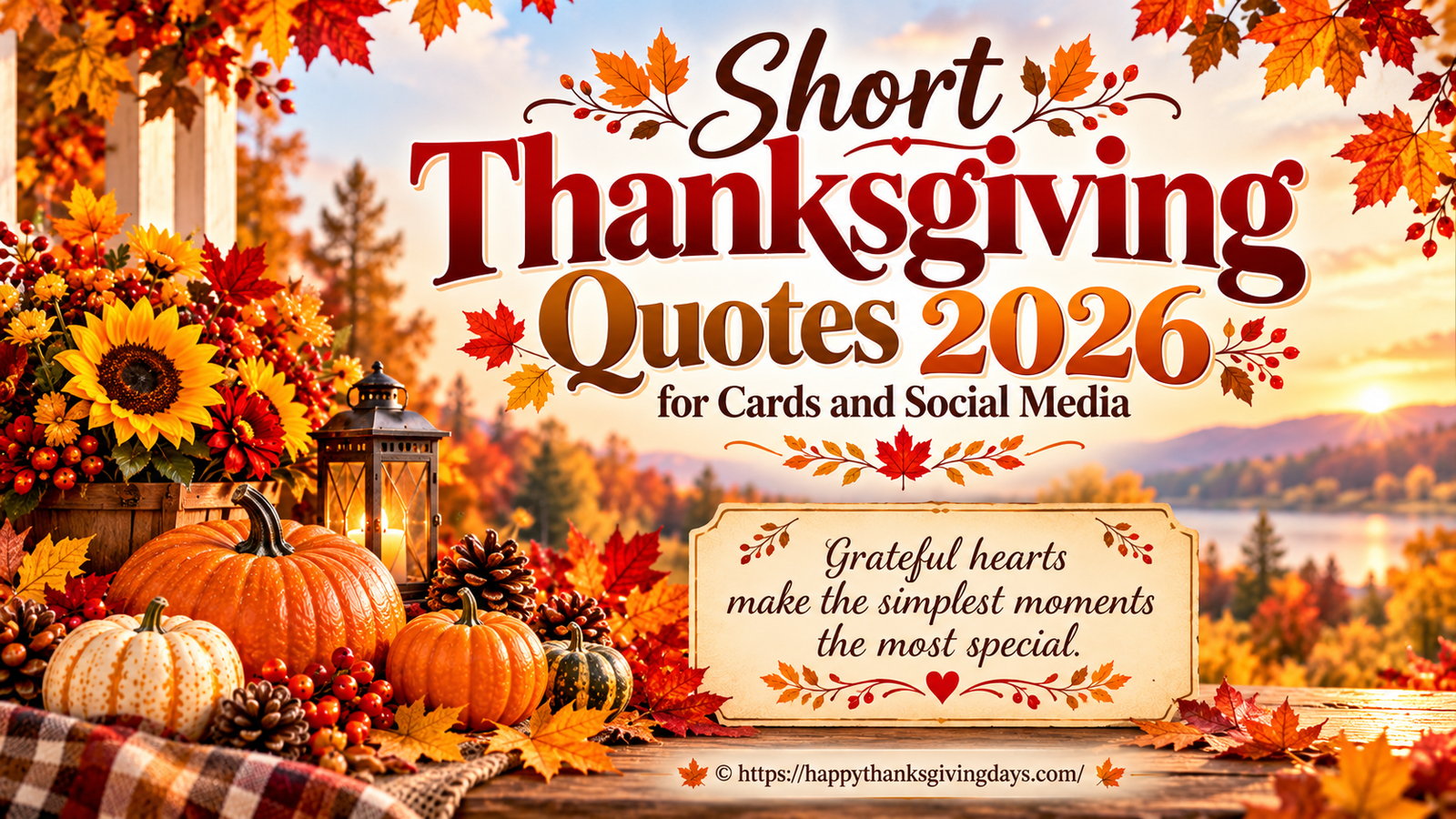 Short Thanksgiving quotes for cards and social media in 2026